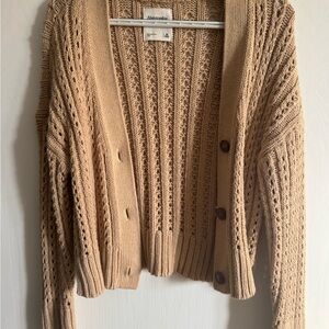 Abercrombie & Fitch Tan Knit Cardigan